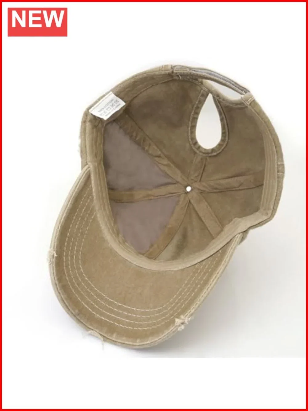 Women's High Ponytail Baseball Cap with Adjustable Velcro Closure